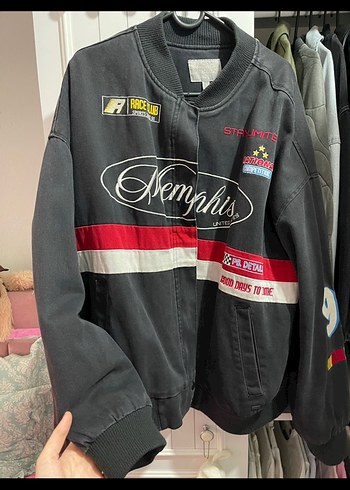 Gri Baskılı Düğmeli Rahat Ceket - Görsel 3