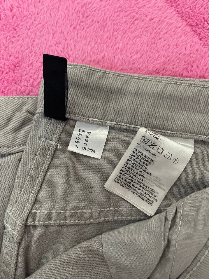 Kızlar için Gri Bol Kesim Pamuk Pantolon - Görsel 2