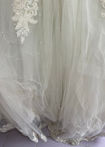 Beyaz Straplez Vintage Prenses Gelinlik - Görsel 9