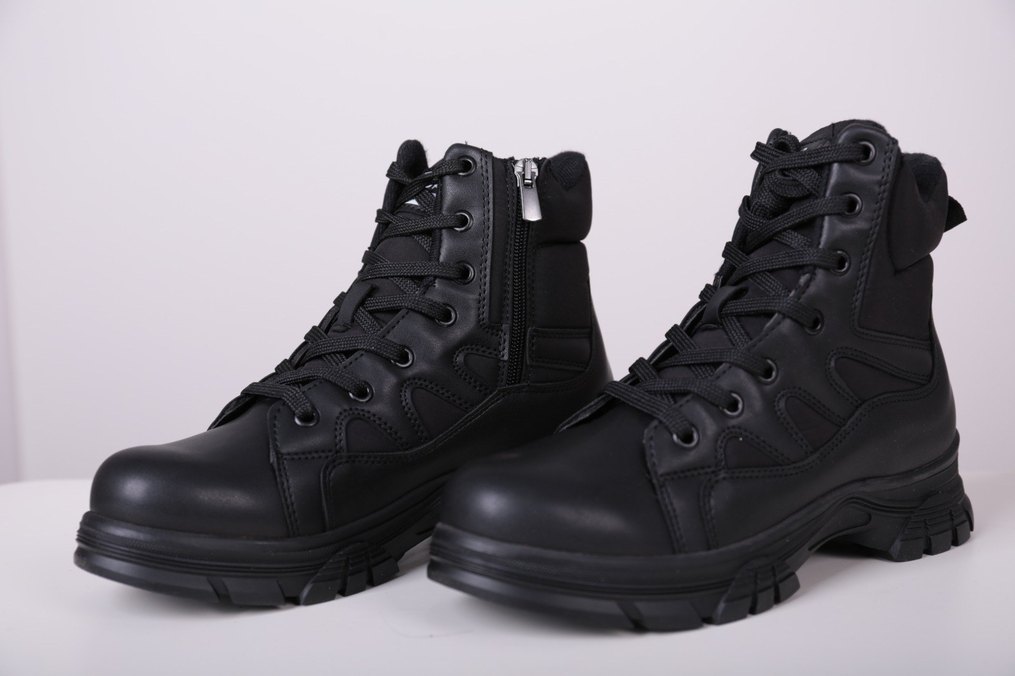 Orjinal Ürün Siyah Desenli Bağcıklı fermuarlı Kadın Bot - Görsel 4