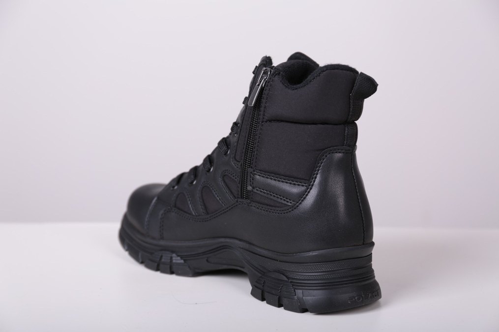 Orjinal Ürün Siyah Desenli Bağcıklı fermuarlı Kadın Bot - Görsel 3