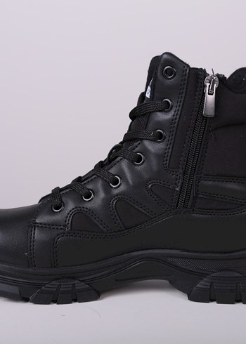 Siyah  Desenli Kadın Bağcıklı Bot - Görsel 2