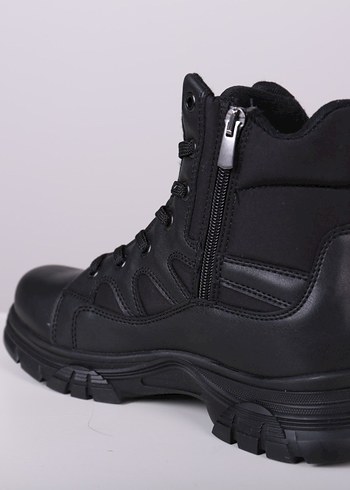 Siyah  Desenli Kadın Bağcıklı Bot - Görsel 3