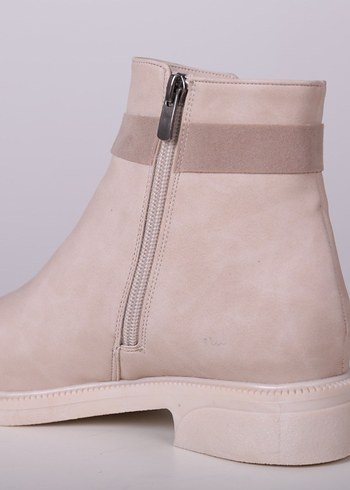 Bej Süet İşlemeli Tokalı Kadın Bot - Görsel 3