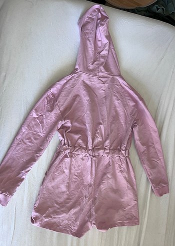 Pembe Kapüşonlu Kadın Kısa Tulum - Görsel 3