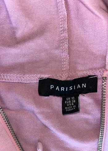 Pembe Kapüşonlu Kadın Kısa Tulum - Görsel 4