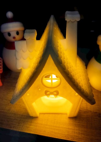 Işıklı Beyaz Ev Figürü - Görsel 6