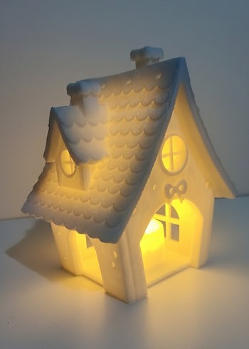 Işıklı Beyaz Ev Figürü - Görsel 2