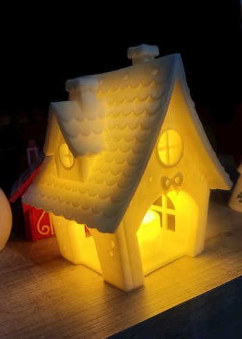 Işıklı Beyaz Ev Figürü - Görsel 5