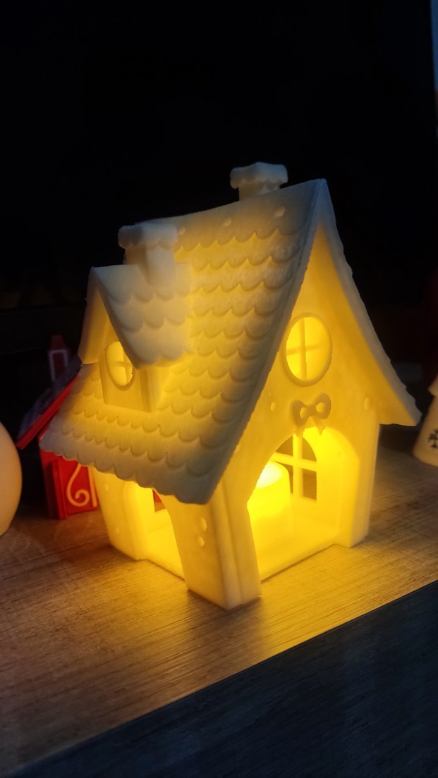 Işıklı Beyaz Ev Figürü - Görsel 5