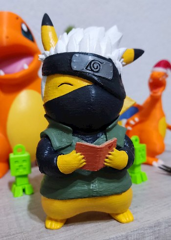 Kakashi Kostümlü Pikachu Figürü - Görsel 5