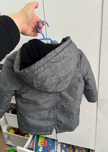 Düğmeli Gri Erkek Çocuk Mont - Görsel 3