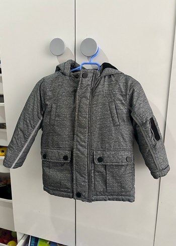 Düğmeli Gri Erkek Çocuk Mont - Görsel 2