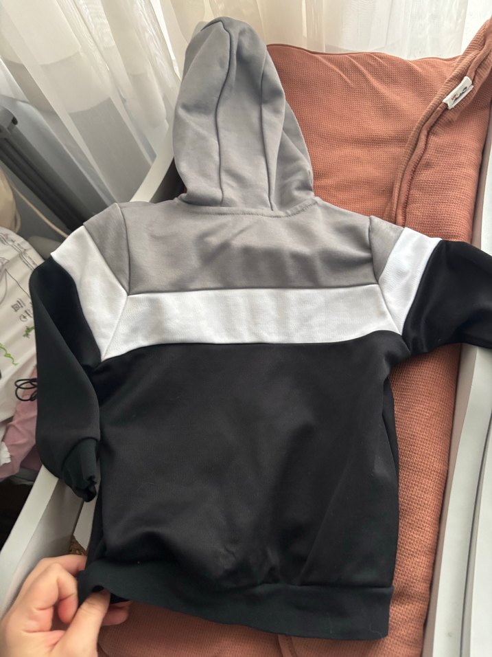 Gri Kapüşonlu Fermuarlı Erkek Sweatshirt - Görsel 2