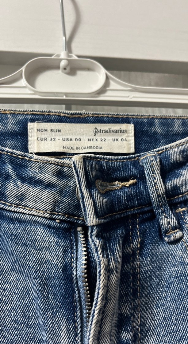 Kadın Mavi Midi Boy Dar Kesim Denim Jean - Görsel 2