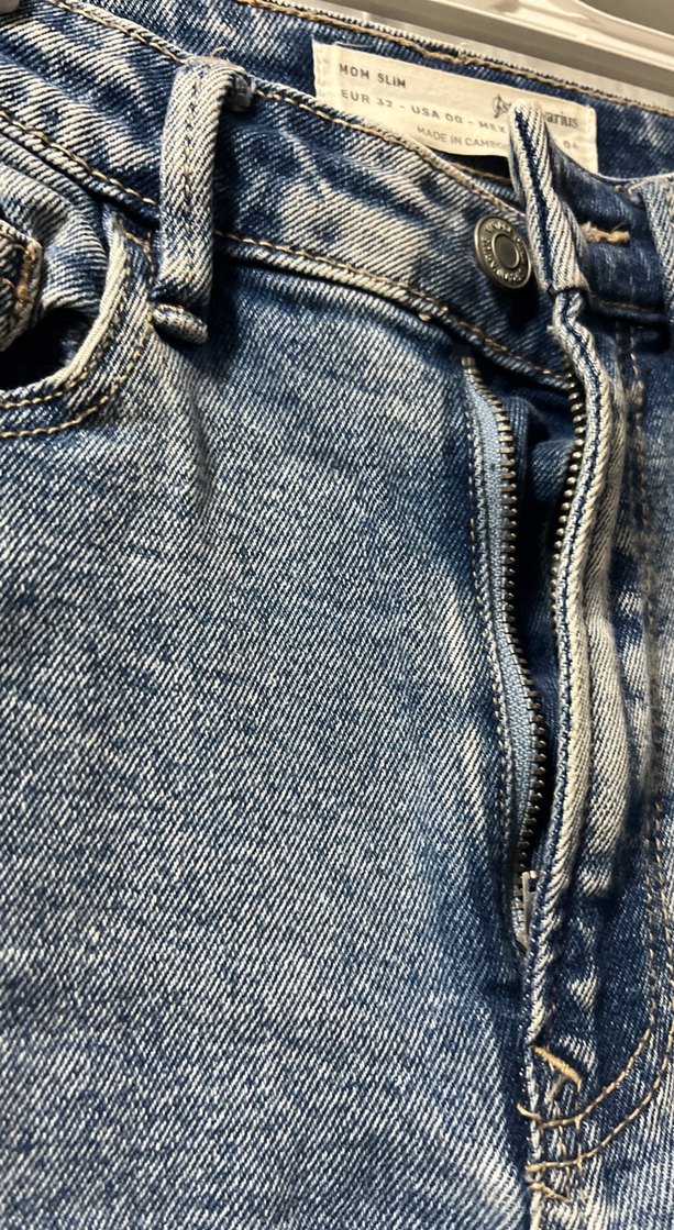 Kadın Mavi Midi Boy Dar Kesim Denim Jean - Görsel 3