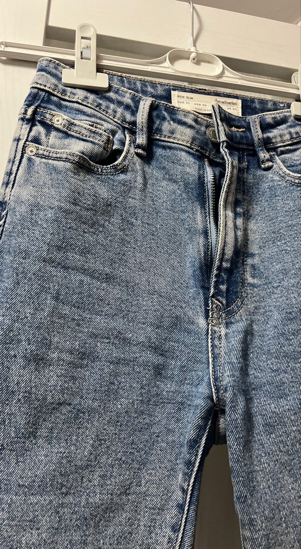 Kadın Mavi Midi Boy Dar Kesim Denim Jean - Görsel 5