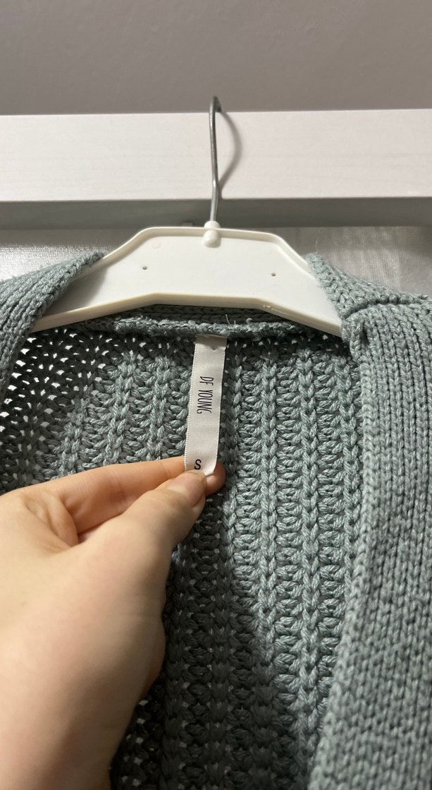 Bohem Gri Kadın Triko Hırka - Görsel 4