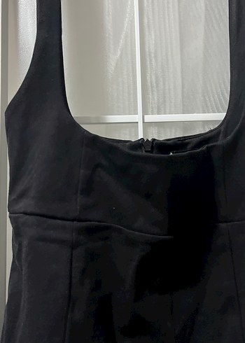 Siyah Straplez Midi Kadın Elbise - Görsel 2