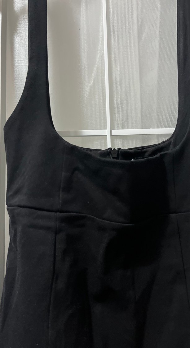 Siyah Straplez Midi Kadın Elbise - Görsel 2