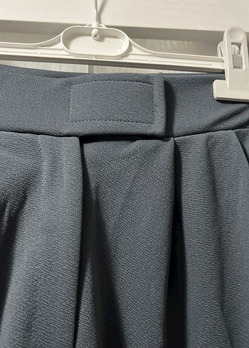 Gri Pilili Midi Kadın Kumaş Pantolon - Görsel 3