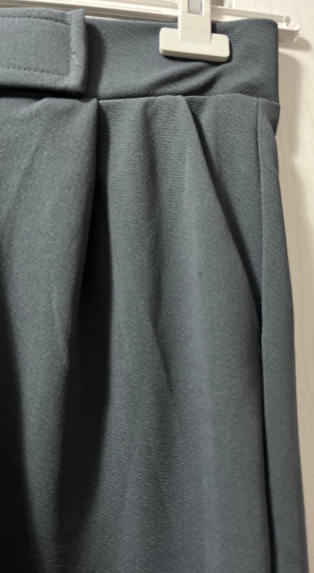 Gri Pilili Midi Kadın Kumaş Pantolon - Görsel 4