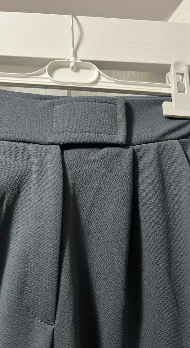 Gri Pilili Midi Kadın Kumaş Pantolon - Görsel 3