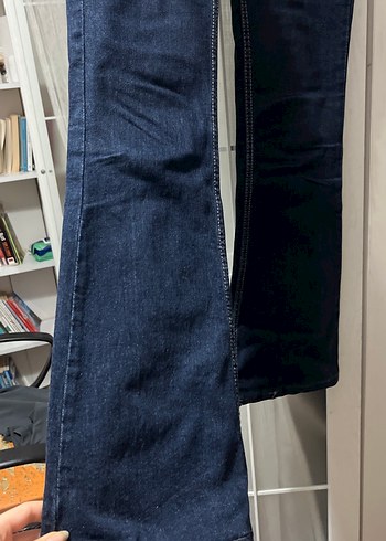 Kadın Lacivert Fitted Midi Denim Jean - Görsel 3