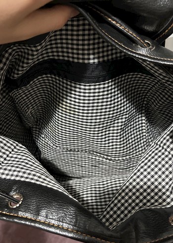 Siyah Deri Punk Sırt Çantası - Görsel 5