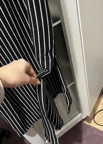 Çizgili, İp Askılı Midi Elbise - Görsel 6