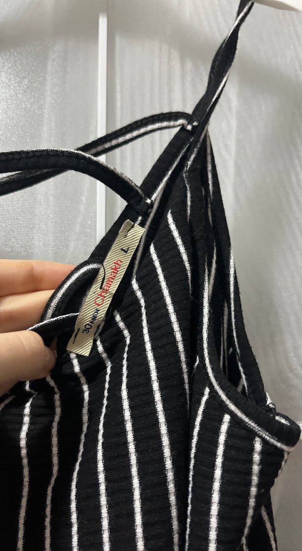 Çizgili, İp Askılı Midi Elbise - Görsel 4