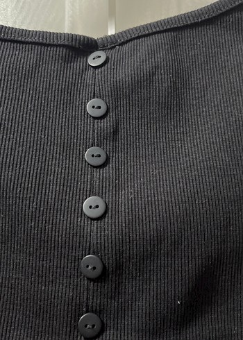 Düğmeli Siyah Kadın Midi Yelek - Görsel 2