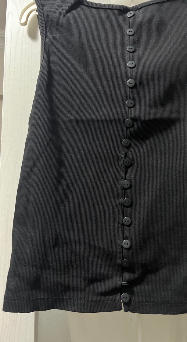 Düğmeli Siyah Kadın Midi Yelek - Görsel 3