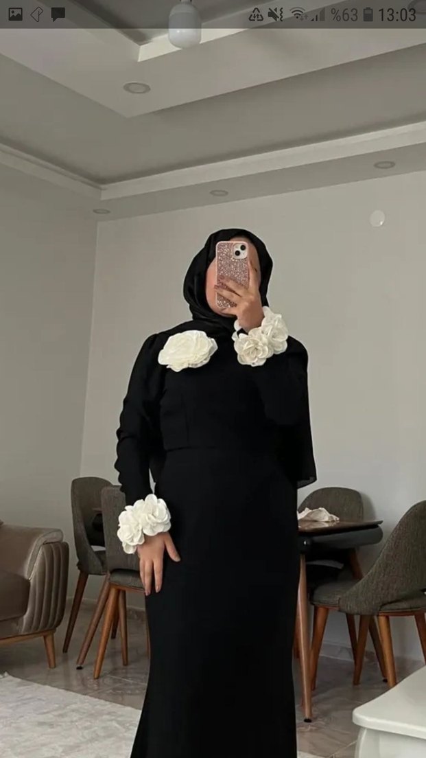 Siyah Uzun Drapeli Gotik Kadın Elbise - Görsel 2