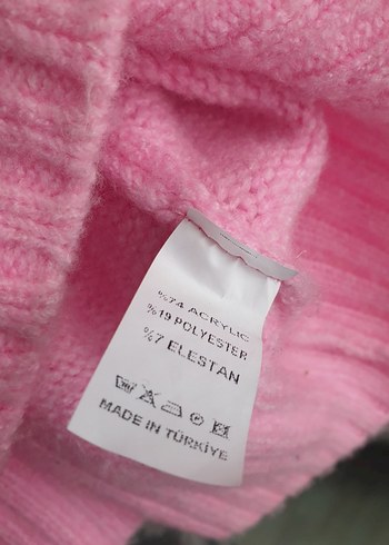 Pembe Oversize Triko Kadın Kazak - Görsel 3