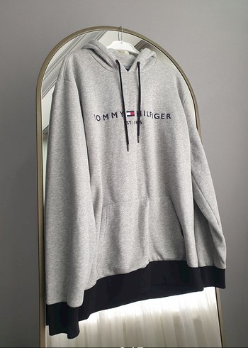 Tommy Hilfiger Gri Kapüşonlu Sweatshirt - Görsel 2