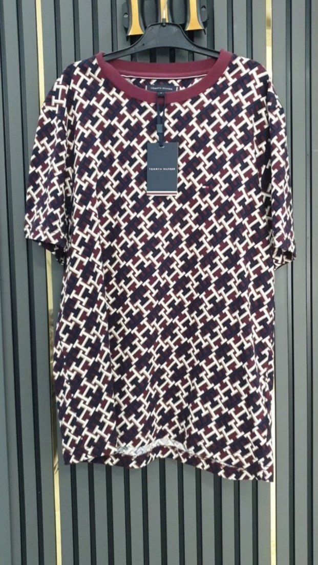 Bordo Desenli Bel Detaylı Erkek Tişört - Görsel 3