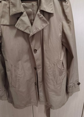 Bej Düğmeli erkek Trençkot - Görsel 2