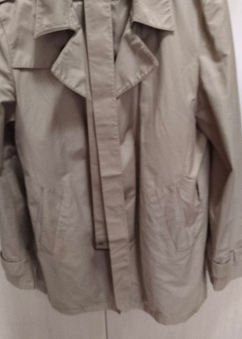 Bej Düğmeli erkek Trençkot - Görsel 3