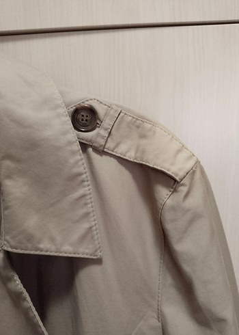 Bej Düğmeli erkek Trençkot - Görsel 4