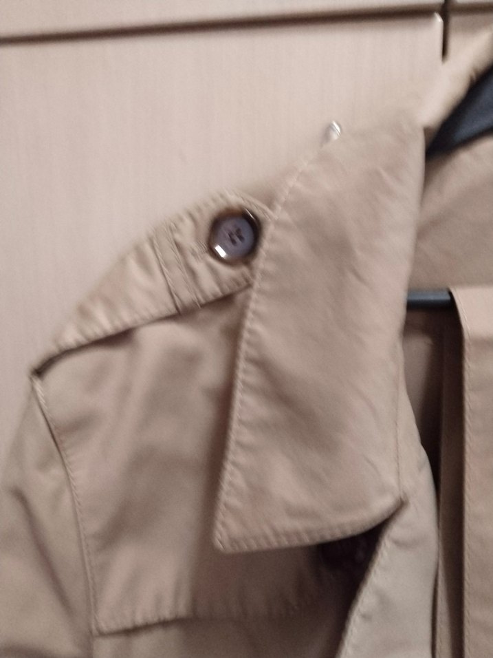 Bej Düğmeli erkek Trençkot - Görsel 5