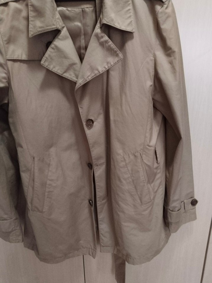 Bej Düğmeli erkek Trençkot - Görsel 2