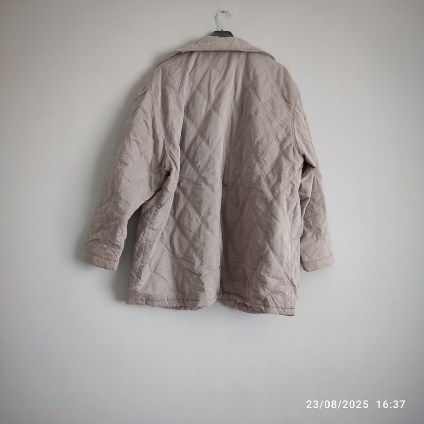 Düğmeli Bej Keten Midi Kadın Ceket - Görsel 2