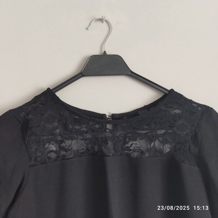 Kısa Kollu Siyah Midi Elbise - Görsel 4