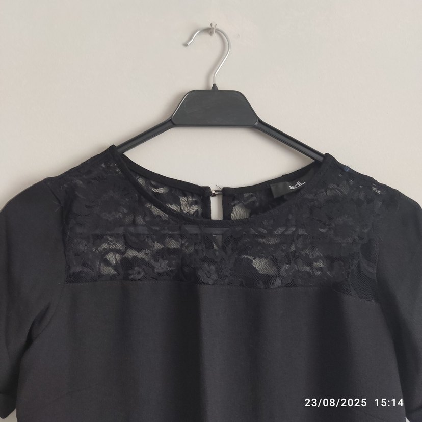 Kısa Kollu Siyah Midi Elbise - Görsel 3