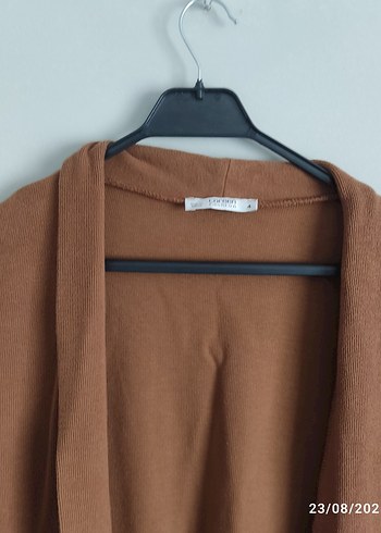 Kadın Bej Uzun Süet Salaş Kaban - Görsel 3