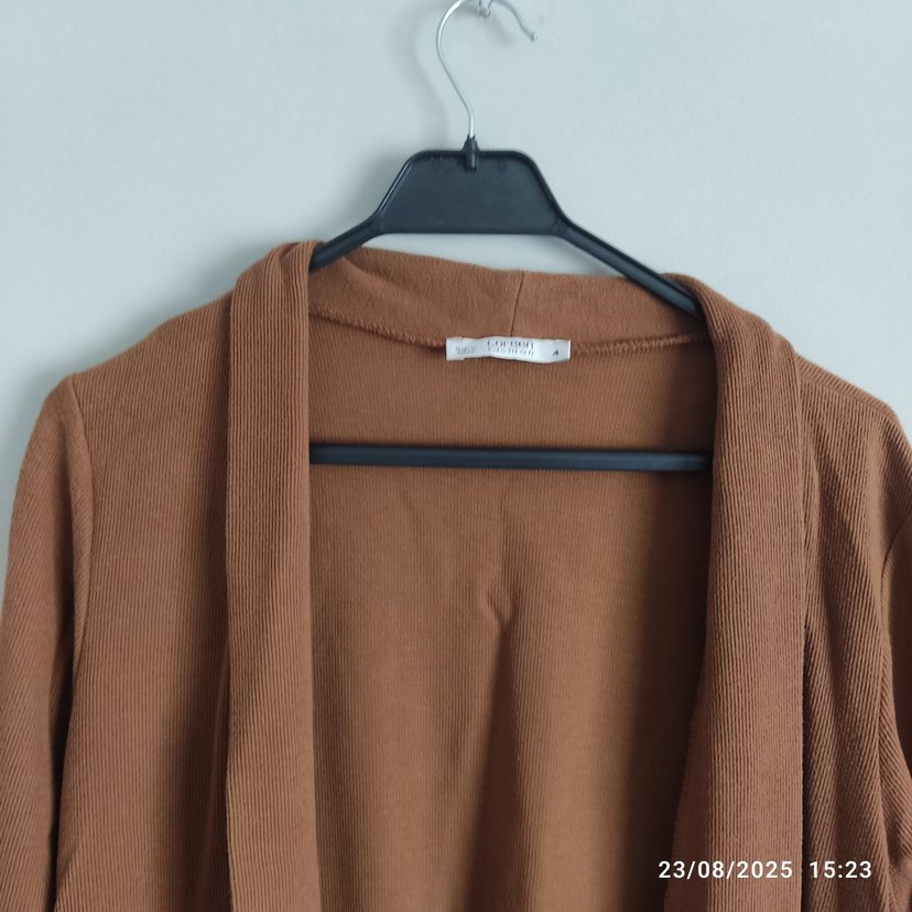 Kadın Bej Uzun Süet Salaş Kaban - Görsel 3