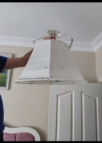 Beyaz İpli Tavan Lambası - Görsel 3