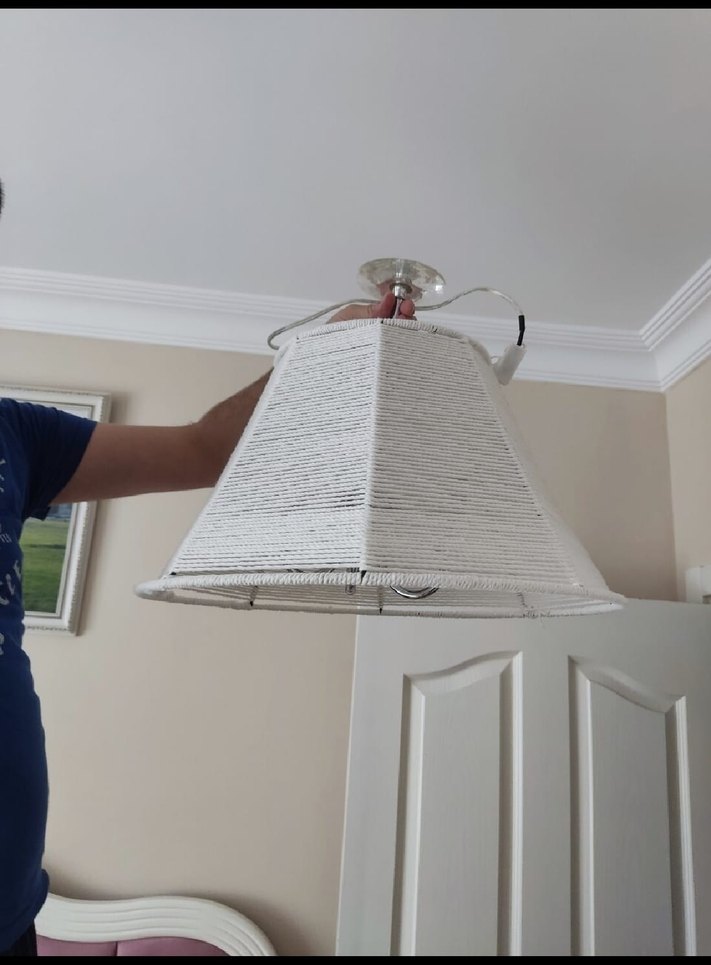 Beyaz İpli Tavan Lambası - Görsel 4