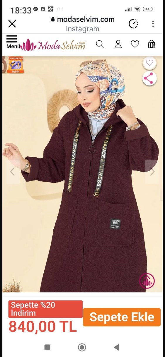 Bordo Kapüşonlu Uzun Kollu Kadın Kaban - Görsel 4